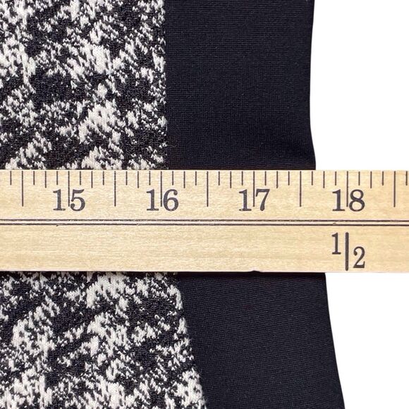 RALPH LAUREN Houndstooth Colorblock Sheath Dress Size 14 Slimming Black White - Picture 12 of 16